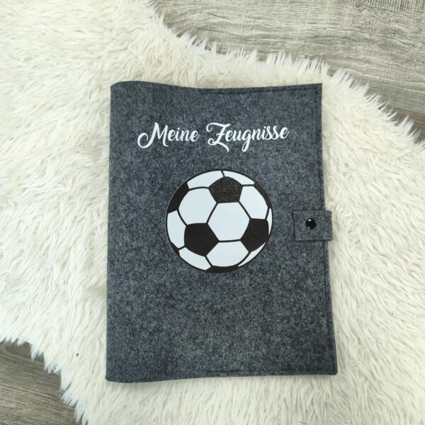 Zeugnismappe aus Filz Fußball